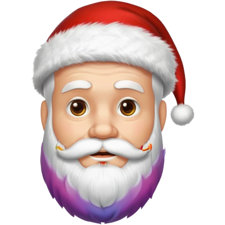 Un père noël avec une barbe multicolore emoji