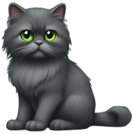 dark gray persian cat with green eyes emoji