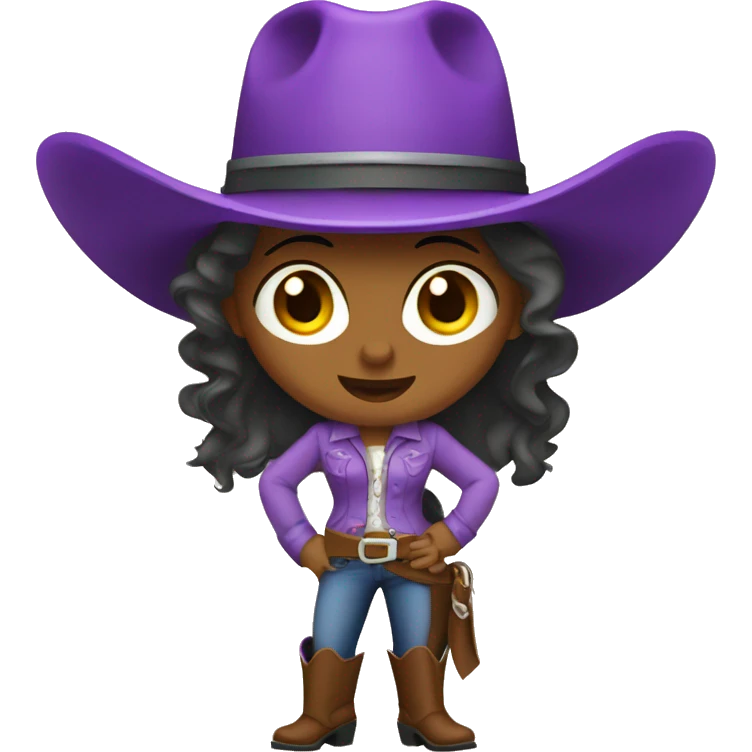 Cowgirl wearing purple cowboy hat emoji