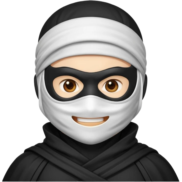 Emoji de ninja capa blanca emoji