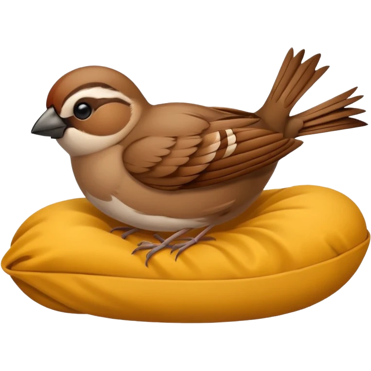 A sparrow is sleeping emoji