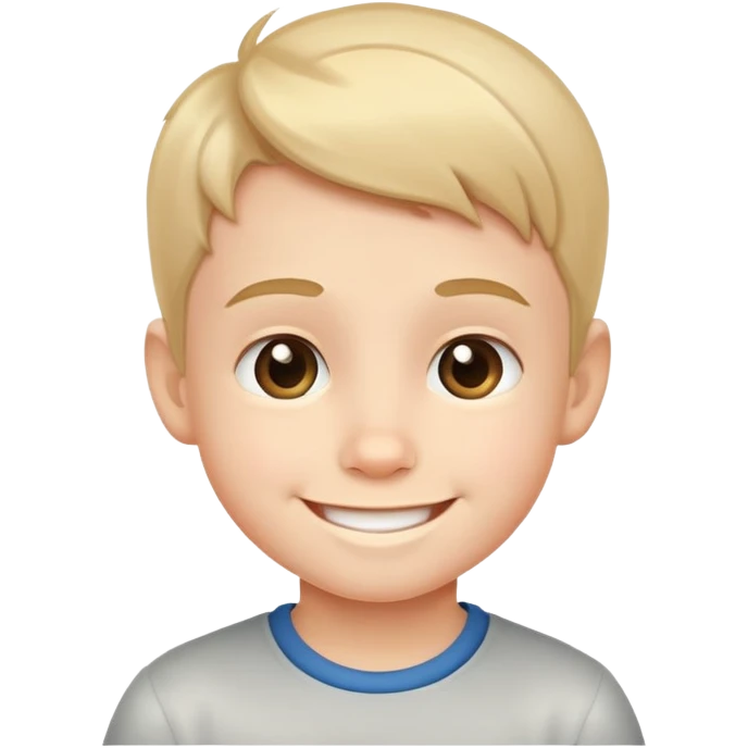 Cute little boy with a smile emoji