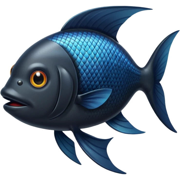 A black fish emoji