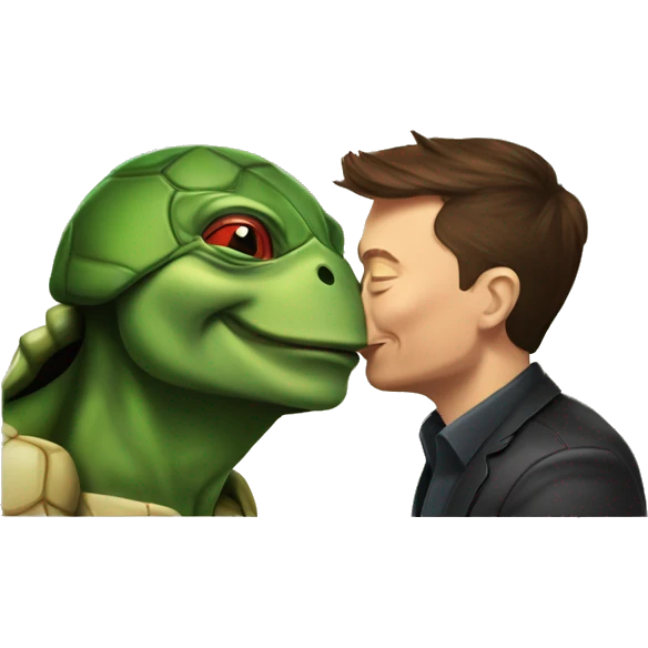 Elon musk kissing a ninja turtle  emoji