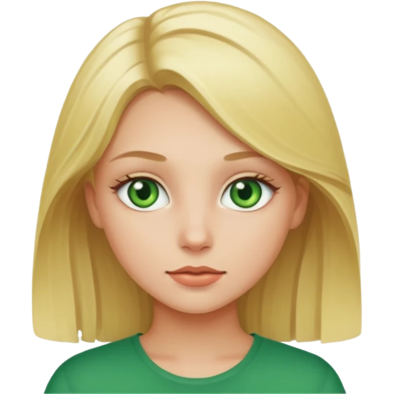 Una ragazza bionda con occhi verdi  emoji