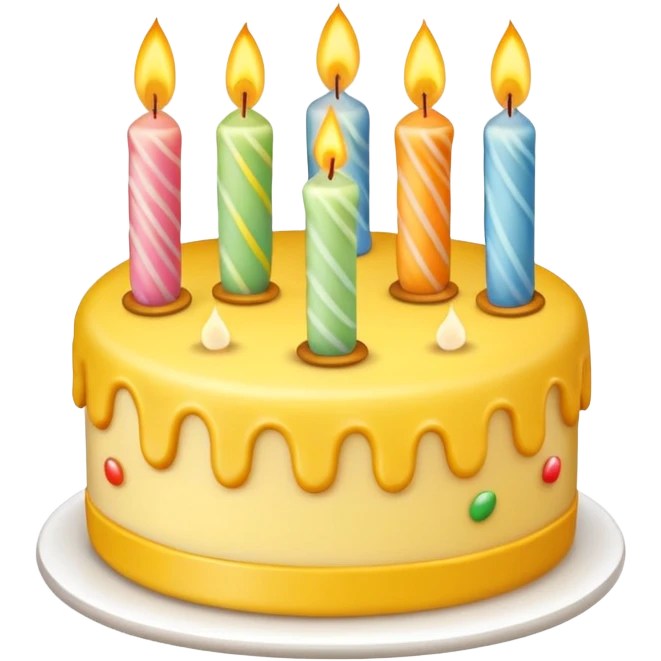 yellow birthday cake emoji