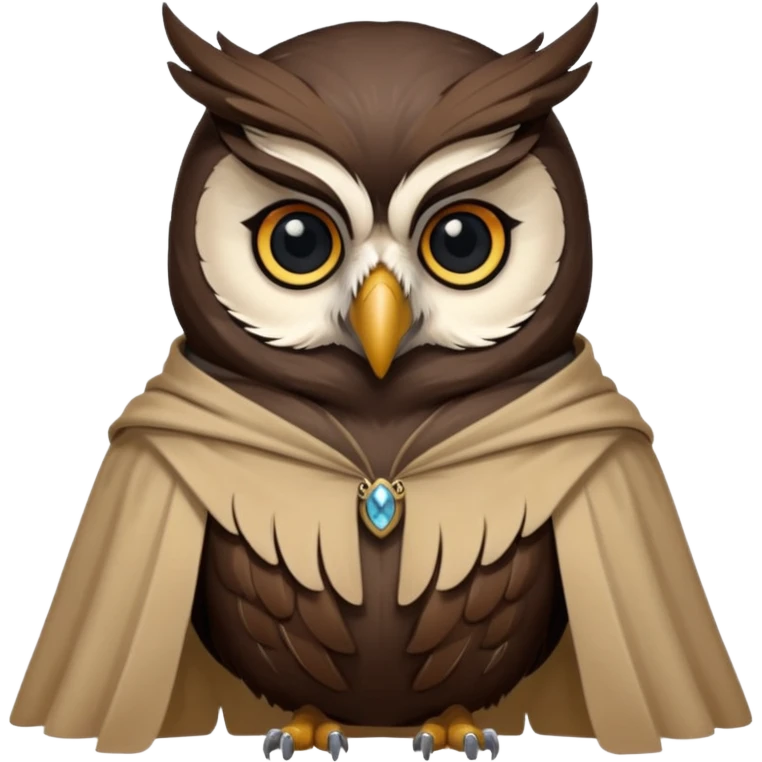 dark owl in beige cloak emoji