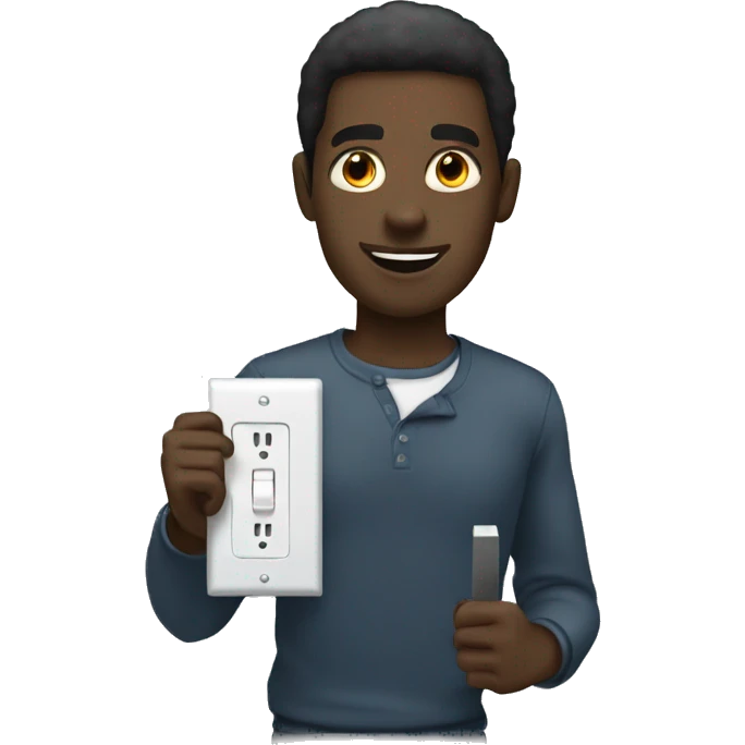Black guy holding a light switch  emoji