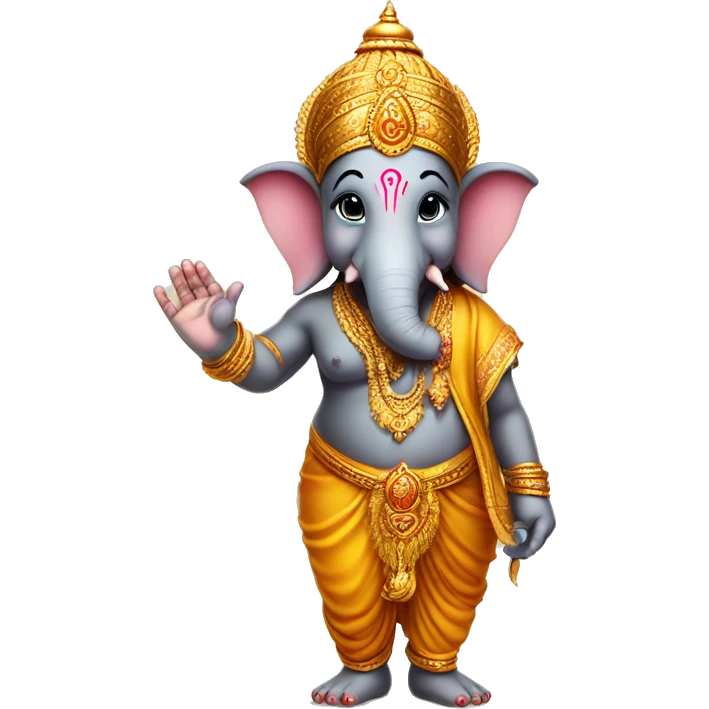 Lord ganesha hand shake with baby emoji