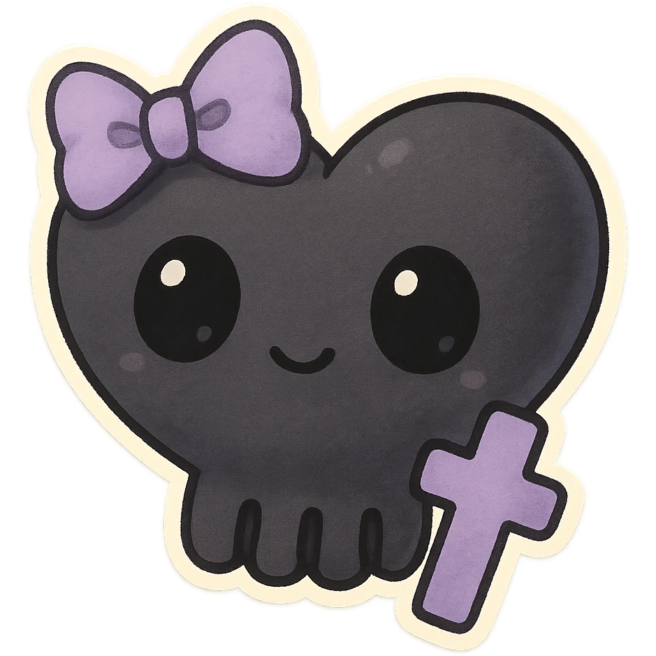 pastel goth black object emoji