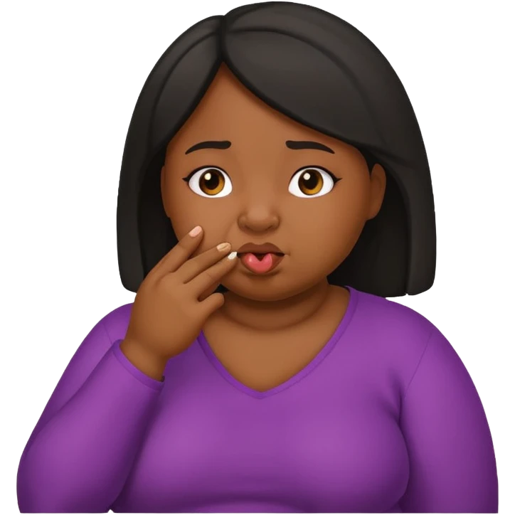 Fat black girl picking her nose emoji
