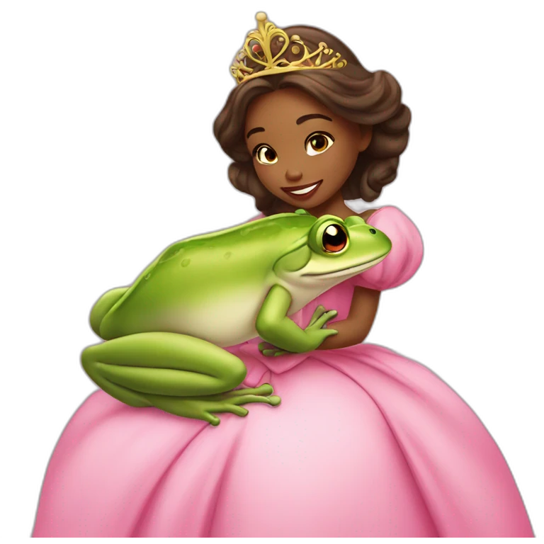 Princess kiss a frog emoji