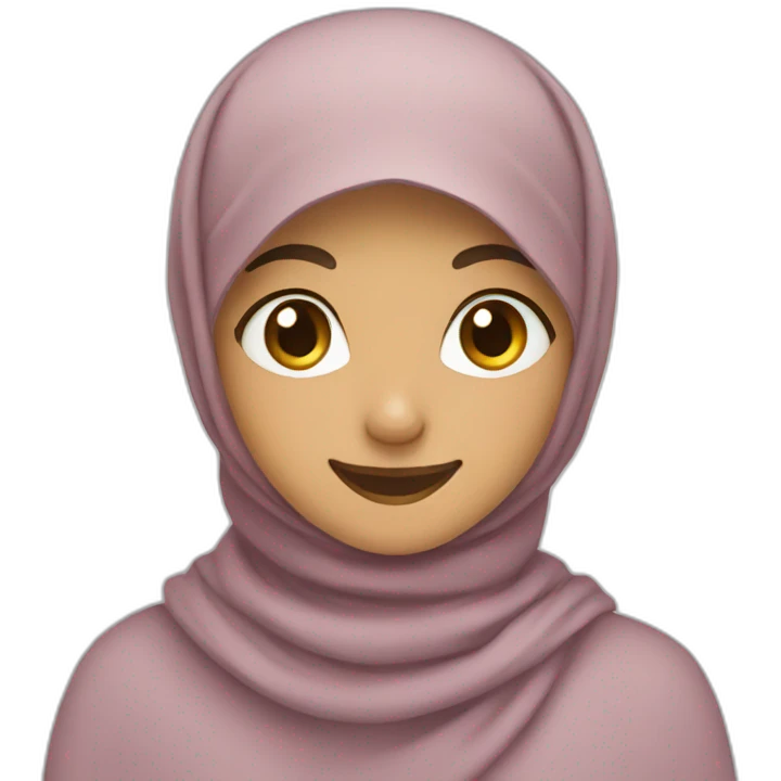 Hijabi smiling and waving emoji