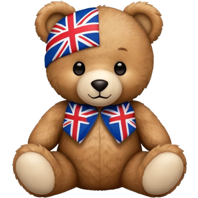 teddy bear wearing uk flag emoji