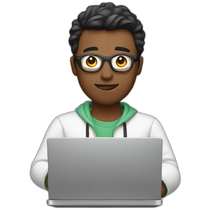 a video editor who works on a laptop emoji