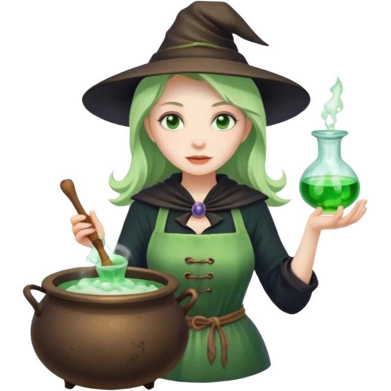 green witch cooking potion emoji