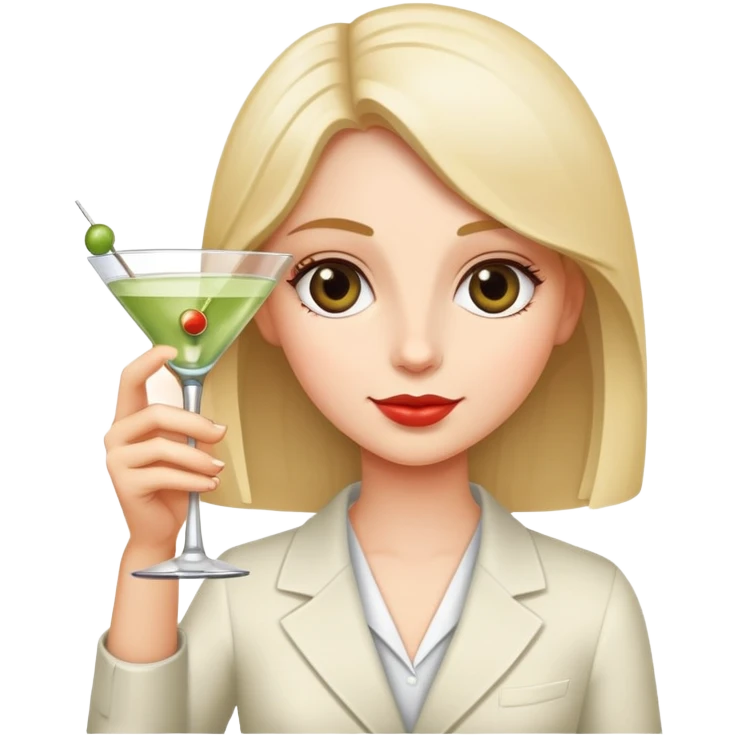Girl holding martini emoji