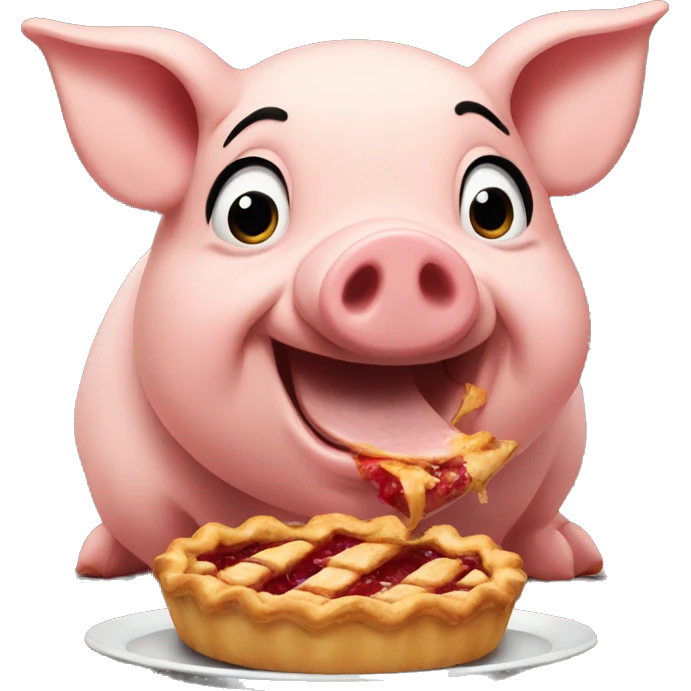 Pig eating pie emoji
