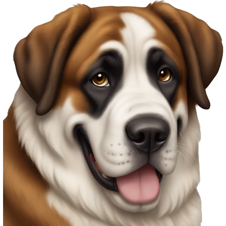 saint bernard dog sitting and smiling emoji