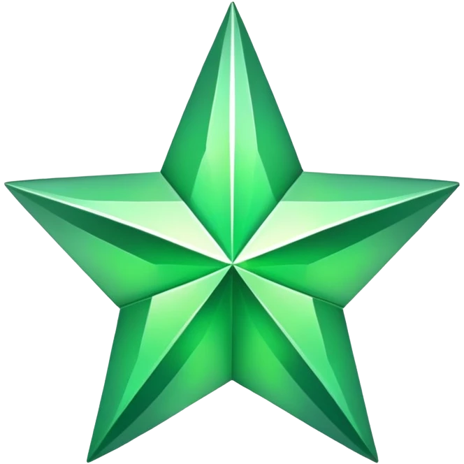 Green star with pop emoji
