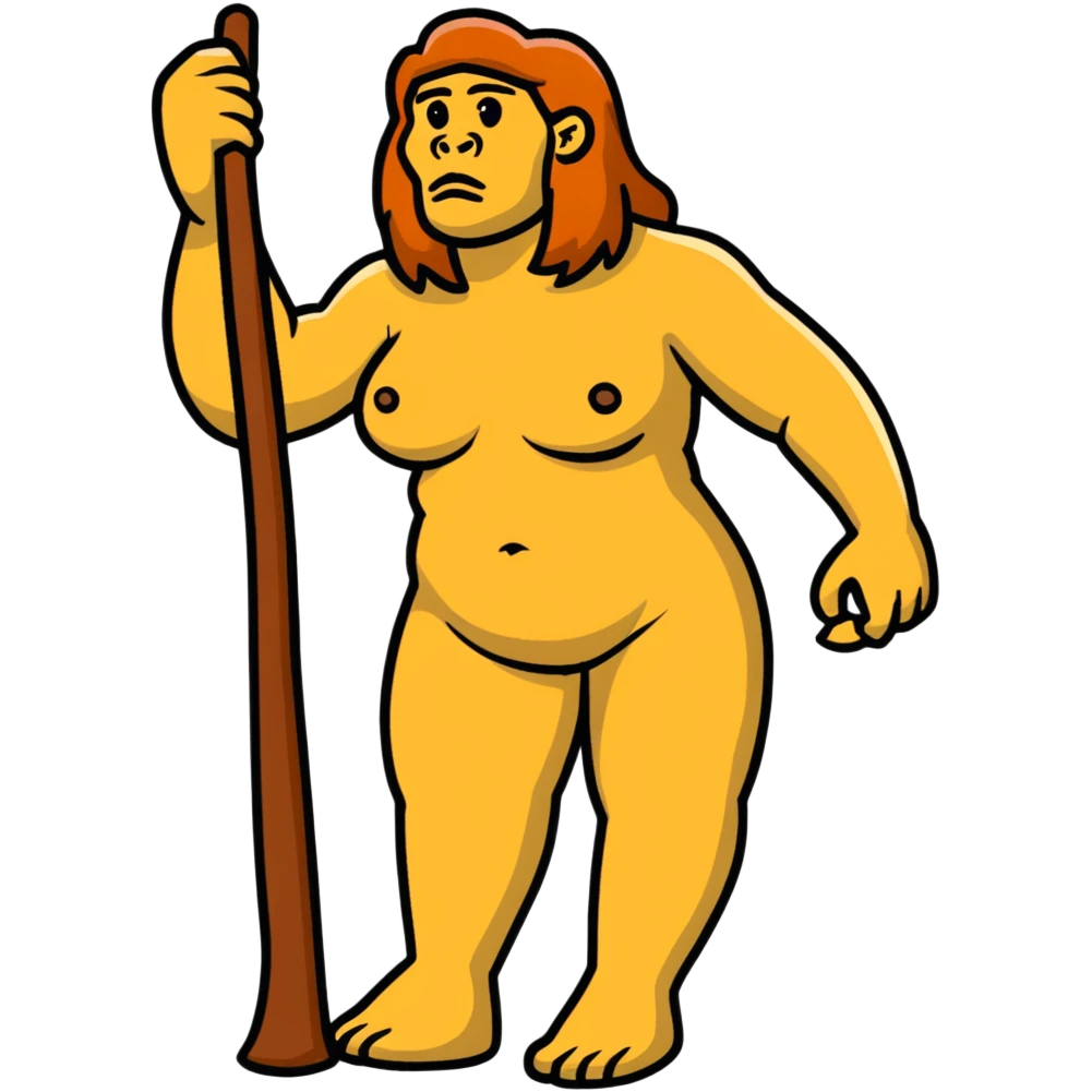 fullbody neanderthal woman buxom figure emoji
