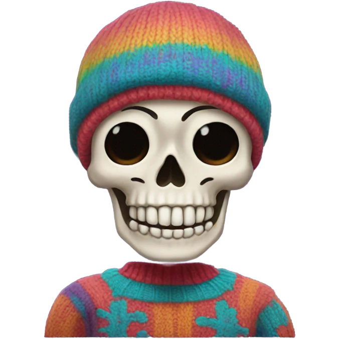 Make a skeleton wearing a sweater emoji