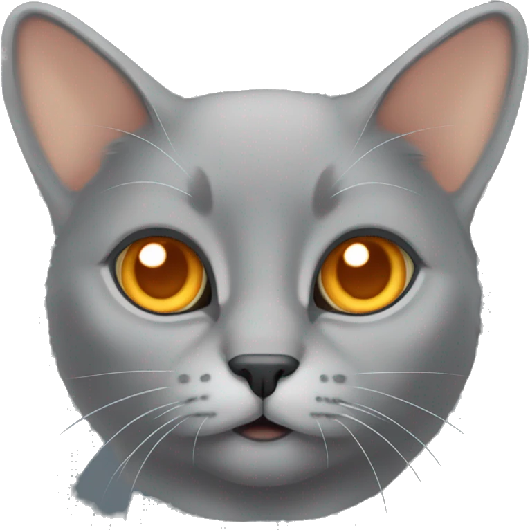 a grey lop-eared cat with orange eyes emoji