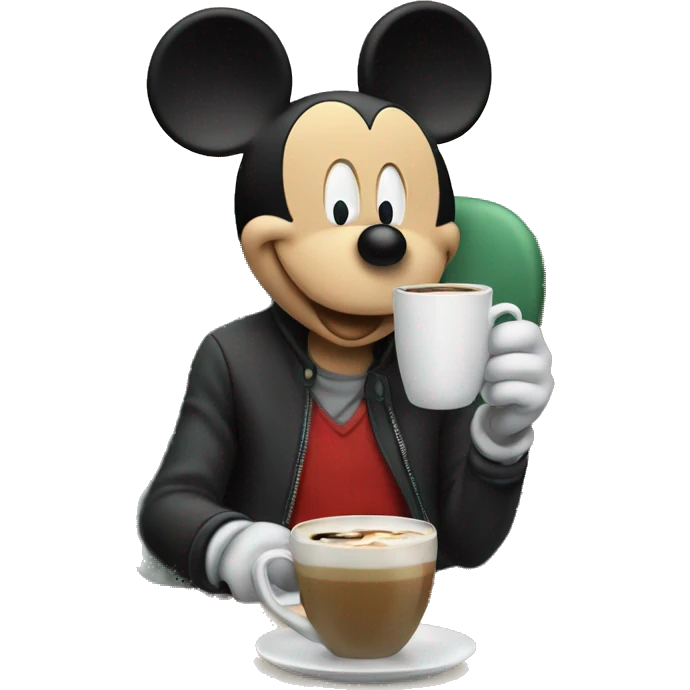 Mickey Mouse drinking coffee  emoji