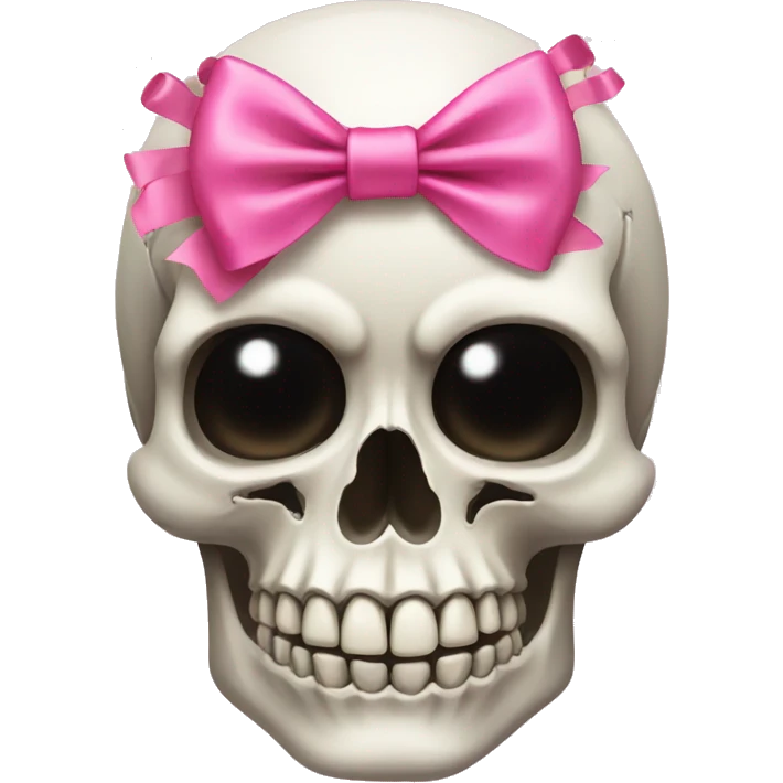 Skull with a pink bow emoji