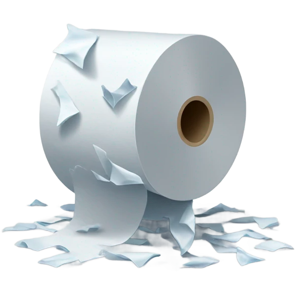 Toilet paper made out of shards emoji