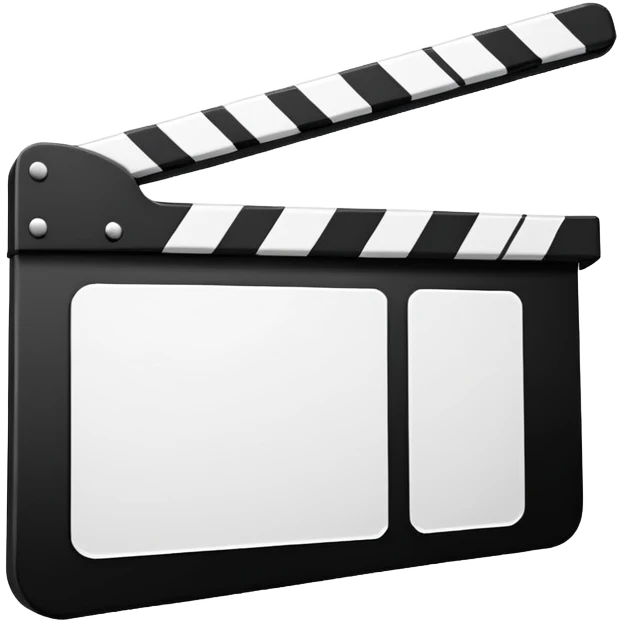 ultra simplified movie clapper, just two rectangles and a line, stripped of all details, pure geometric abstraction emoji