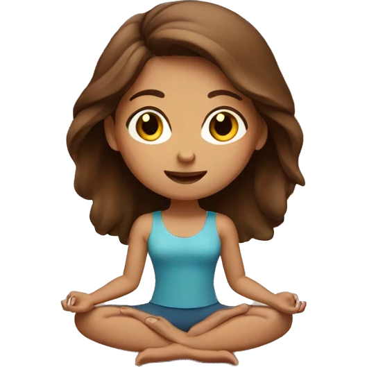Brown hair yoga girl emoji
