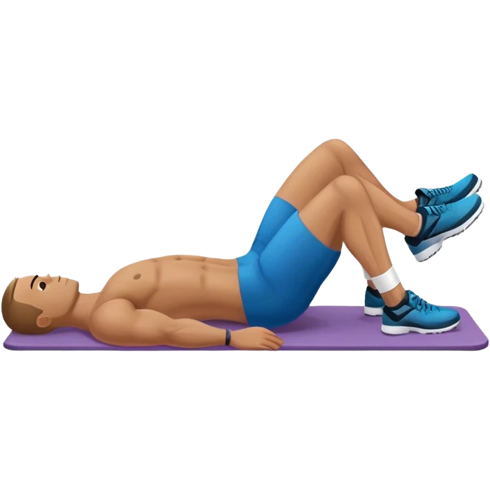 lying down man weighted glute bridges emoji