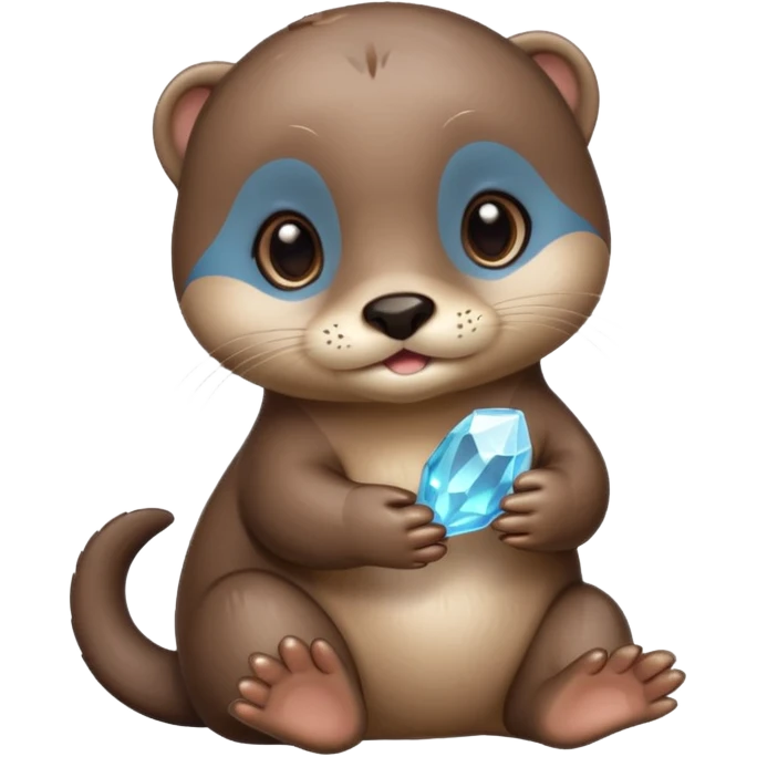 baby otter holding crystals emoji