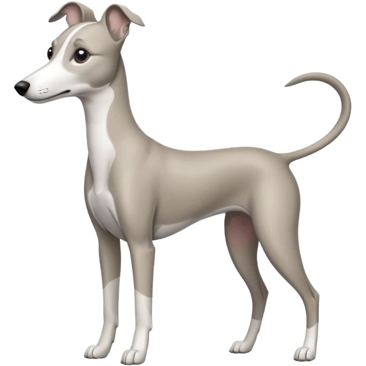 A grey and white whippet emoji