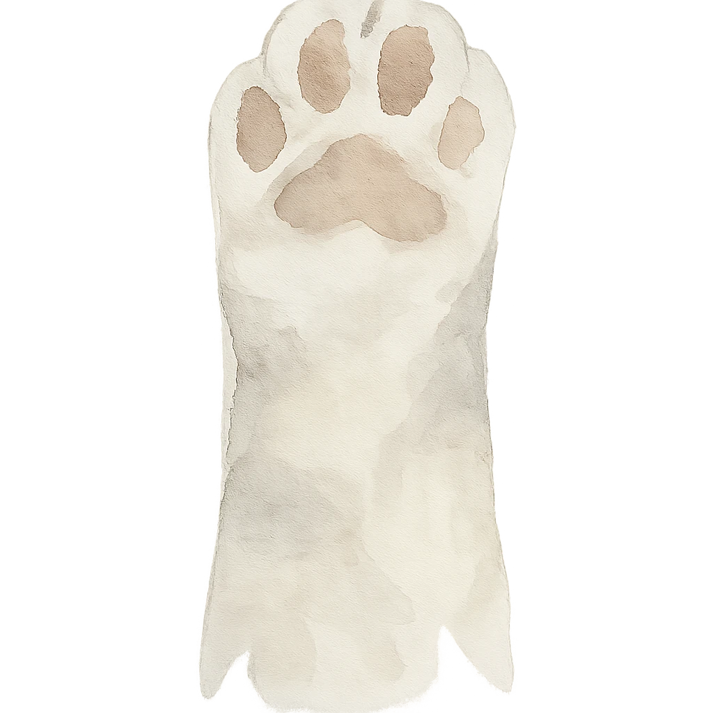 cat paw, loose and expressive brushwork emoji