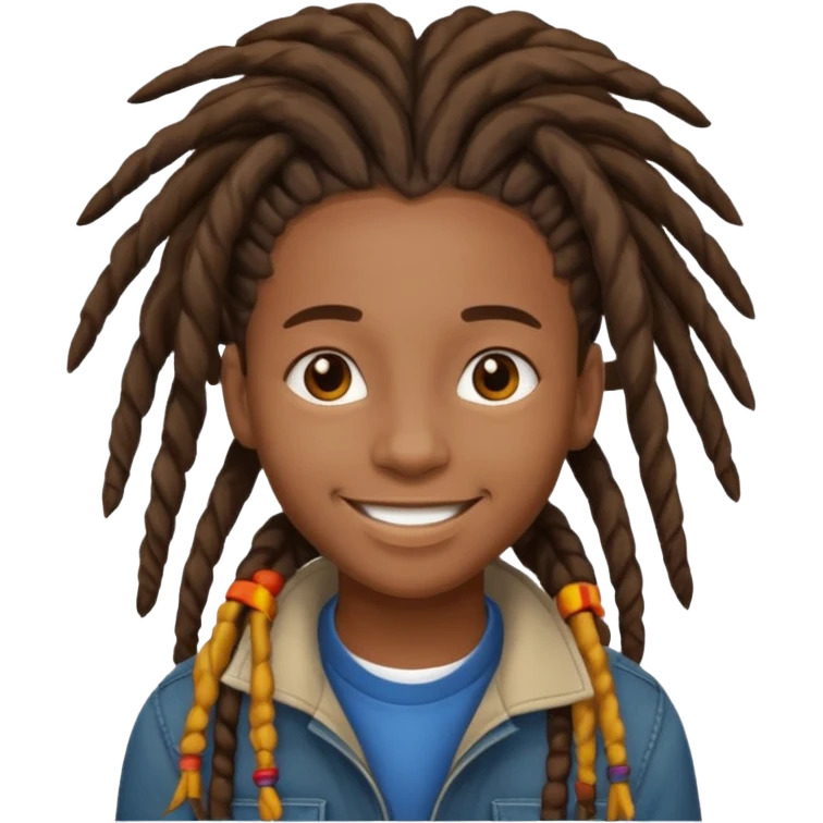 an african teen with dreadblocks emoji