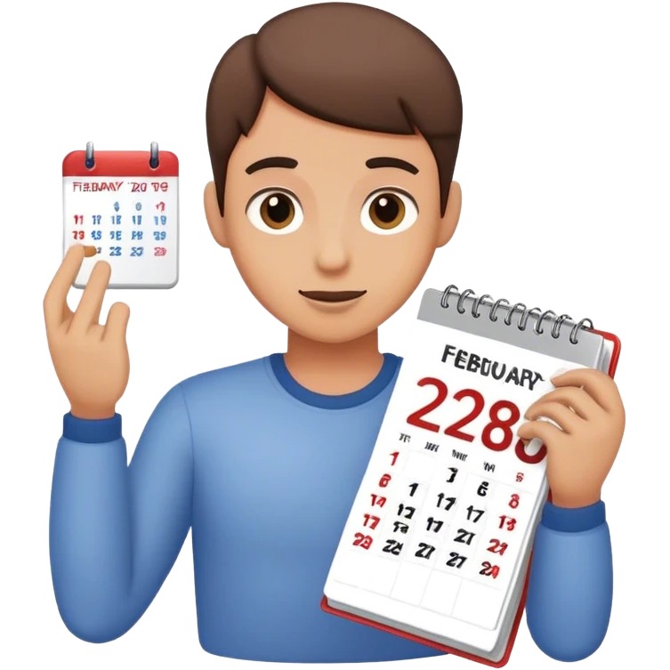 Flipping the calendar of February emoji