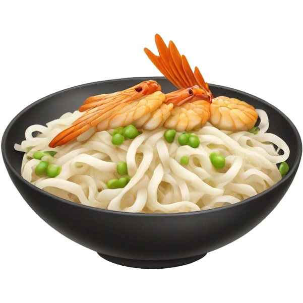 Flat rice noodles with wings emoji