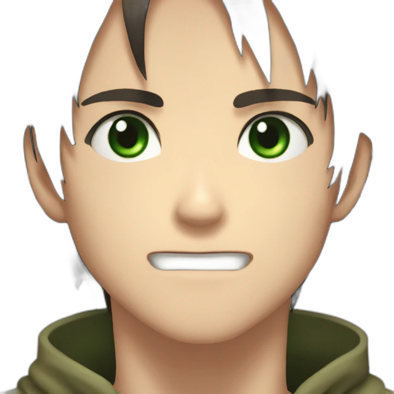 eren yeager, human with scar, green eyes  emoji