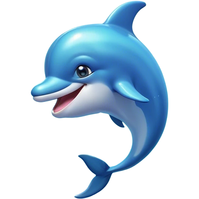 Cinematic Cheeky Dolphin Portrait Emoji, With a playful tilt of its head and a mischievous sparkle in its eyes, showcasing a sleek, shiny body accented by a quirky, animated smile and a cheeky wink, Simplified yet hilariously endearing features, highly detailed, glowing with a vibrant, sassy aquatic glow, high shine, spirited and fun, stylized with an air of quirky marine mischief, soft glowing outline, capturing the essence of a super cute dolphin that looks ready to splash its way into viral fame with playful charm! emoji