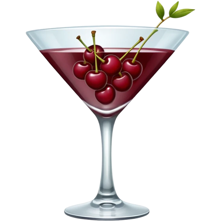 martini glass with burgundy cherries emoji