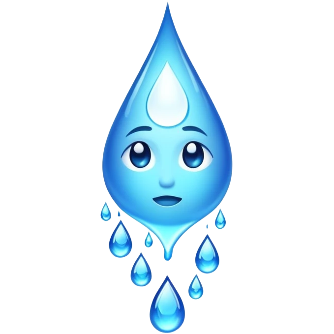 A glowing soul essence with teardrops flowing down, emotional spiritual energy emoji