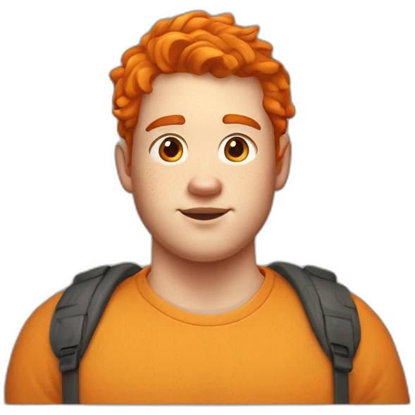 20 years old little bit fat boy with orange hair and freckles emoji