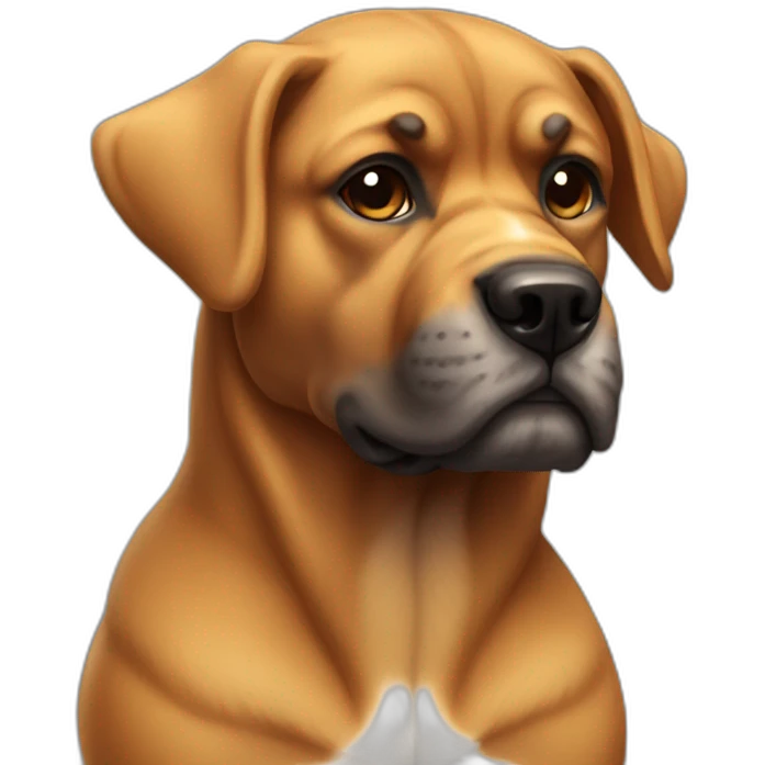 Bodybuilder dog emoji