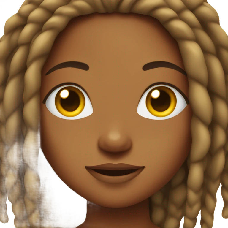 Brown skin girl with long dreads in swimsuit  emoji