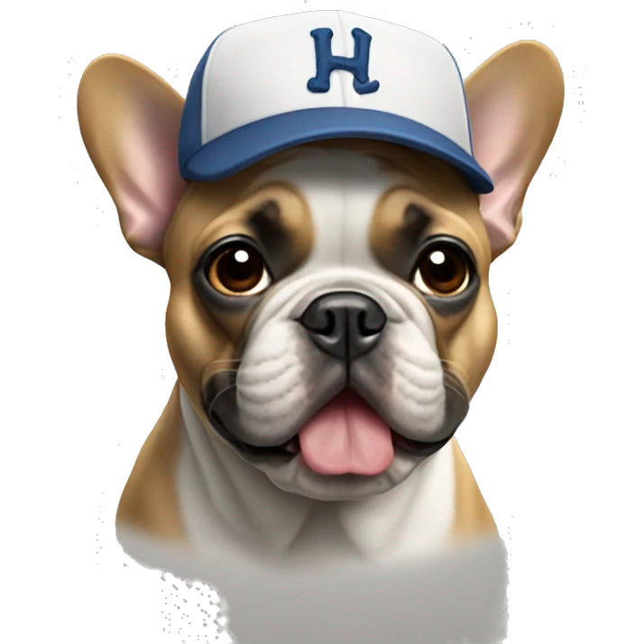 French bulldog wearing a baseball cap  emoji