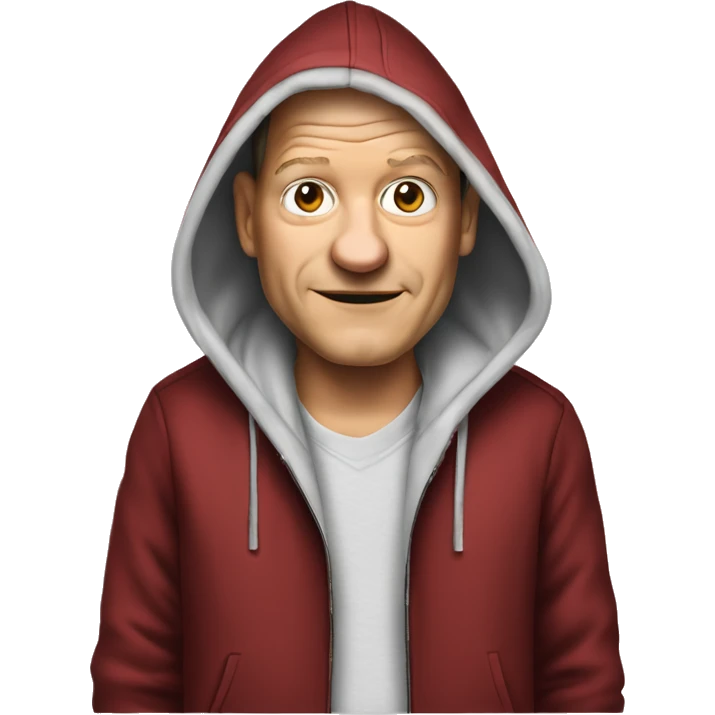 Olaf Scholz with a hoodie emoji