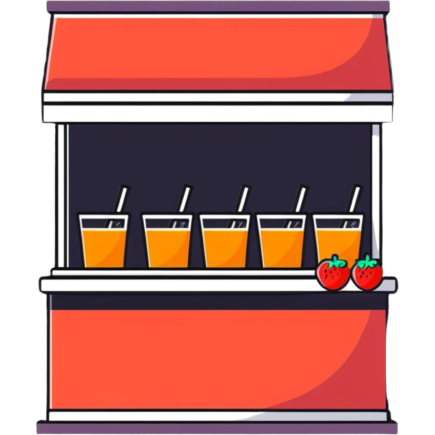 fresh fruit juice bar with colorful drinks emoji