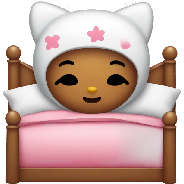 Hello kitty with bed emoji